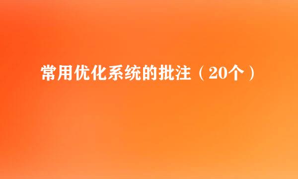 常用优化系统的批注(20个)