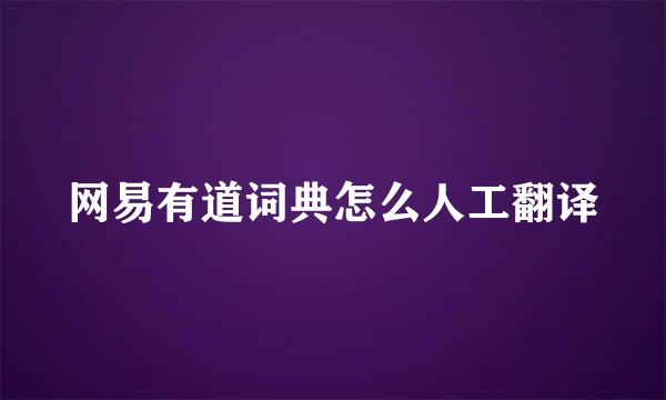 网易有道词典怎么人工翻译