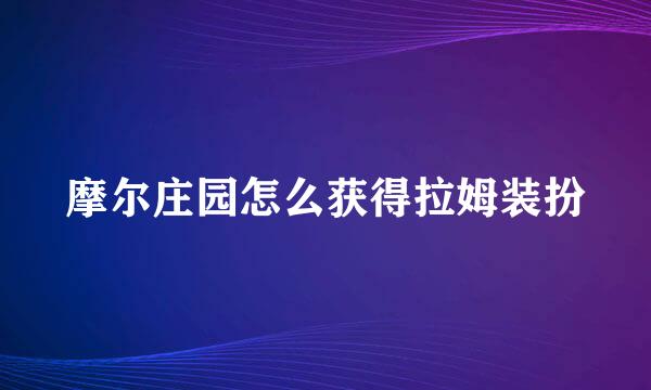 摩尔庄园怎么获得拉姆装扮