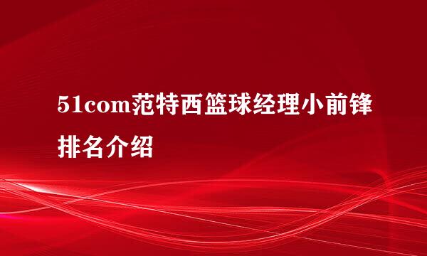 51com范特西篮球经理小前锋排名介绍
