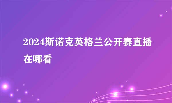 2024斯诺克英格兰公开赛直播在哪看