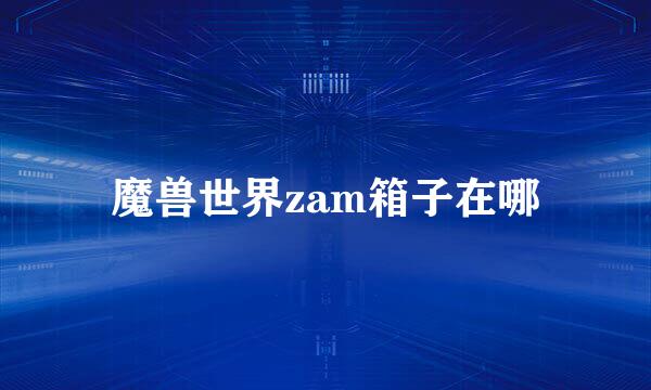 魔兽世界zam箱子在哪