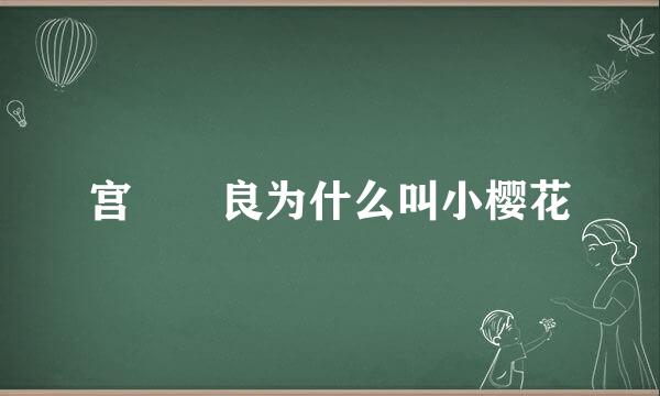 宫脇咲良为什么叫小樱花