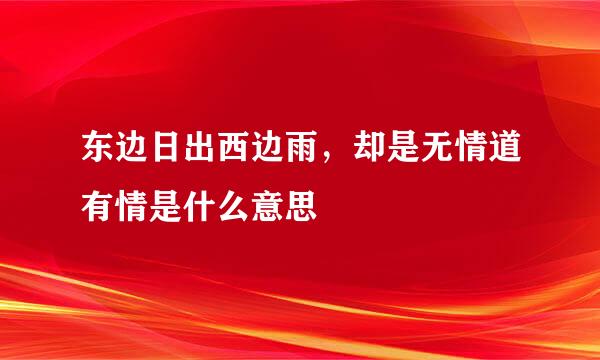 东边日出西边雨,却是无情道有情是什么意思
