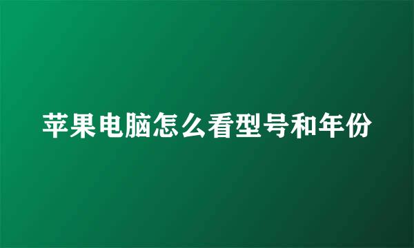 苹果电脑怎么看型号和年份
