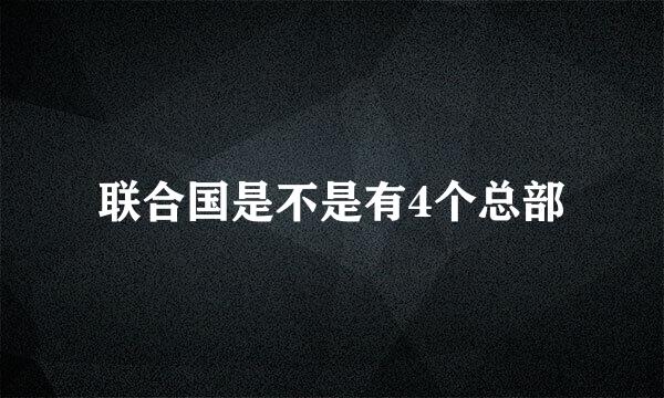 联合国是不是有4个总部