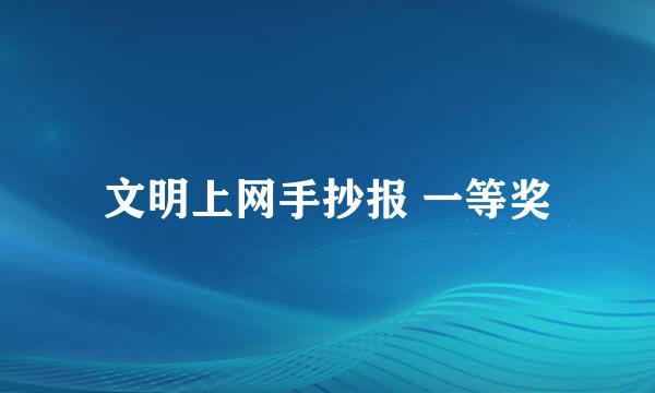 文明上网手抄报 一等奖