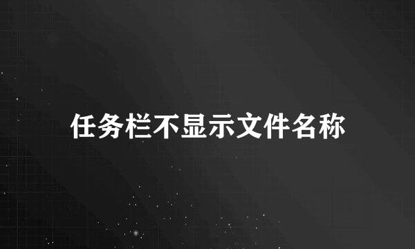 任务栏不显示文件名称