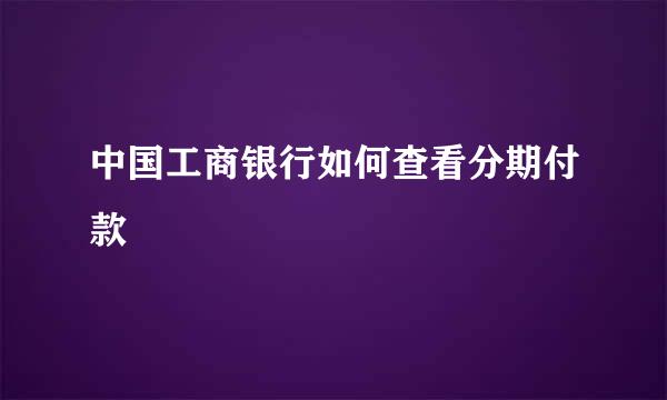 中国工商银行如何查看分期付款