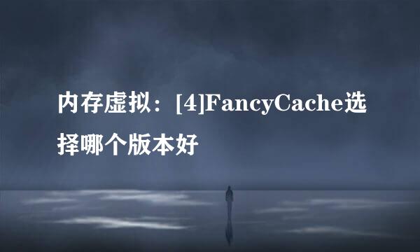 内存虚拟：[4]FancyCache选择哪个版本好