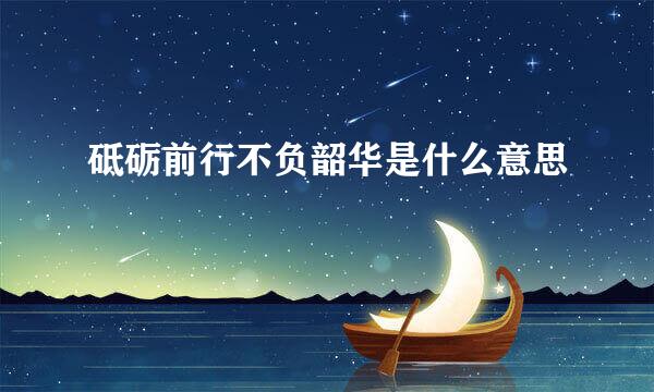 砥砺前行不负韶华是什么意思