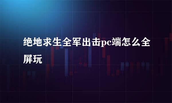 绝地求生全军出击pc端怎么全屏玩
