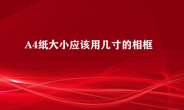 A4纸大小应该用几寸的相框