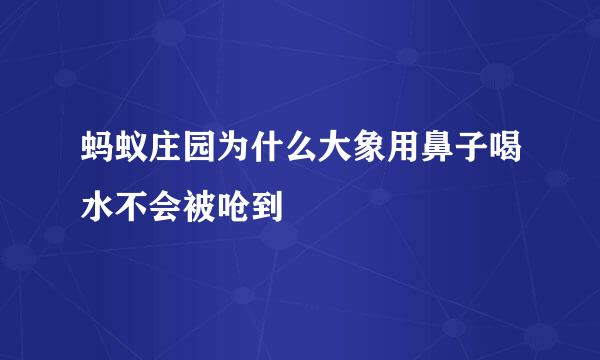 蚂蚁庄园为什么大象用鼻子喝水不会被呛到