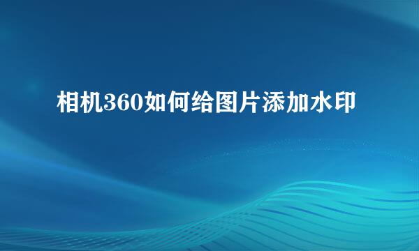 相机360如何给图片添加水印