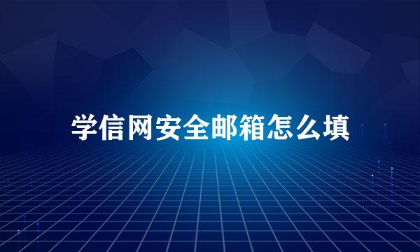 学信网安全邮箱怎么填