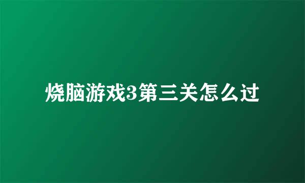 烧脑游戏3第三关怎么过