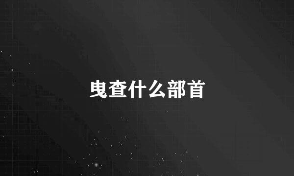 曳查什么部首