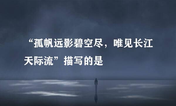 “孤帆远影碧空尽，唯见长江天际流”描写的是