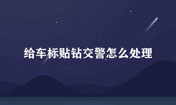 给车标贴钻交警怎么处理