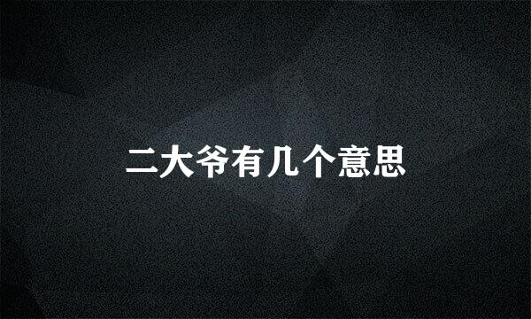 二大爷有几个意思