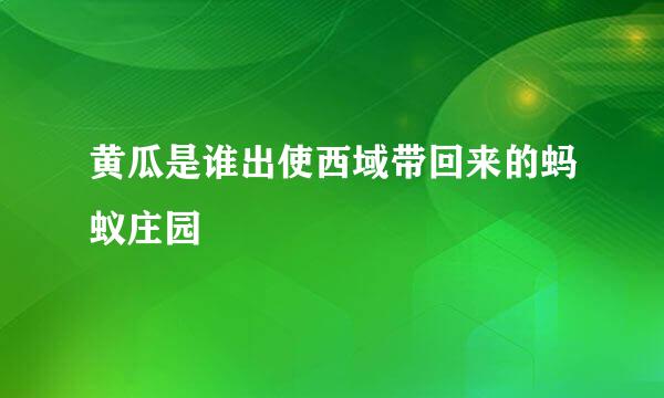 黄瓜是谁出使西域带回来的蚂蚁庄园