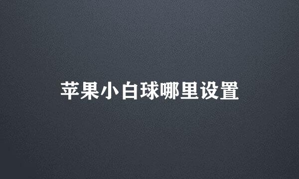 苹果小白球哪里设置