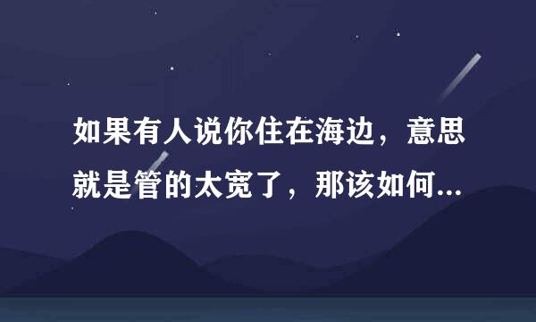 如果有人说你住在海边，意思就是管的太宽了，那该如何反驳回去