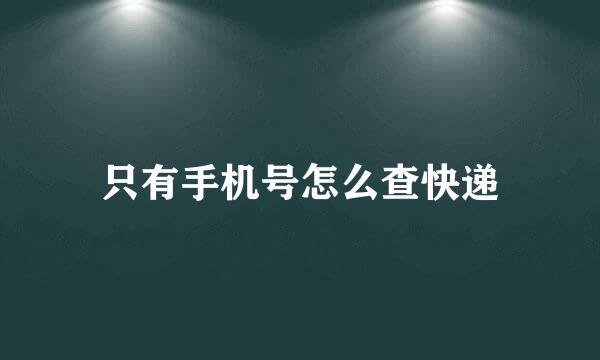 只有手机号怎么查快递