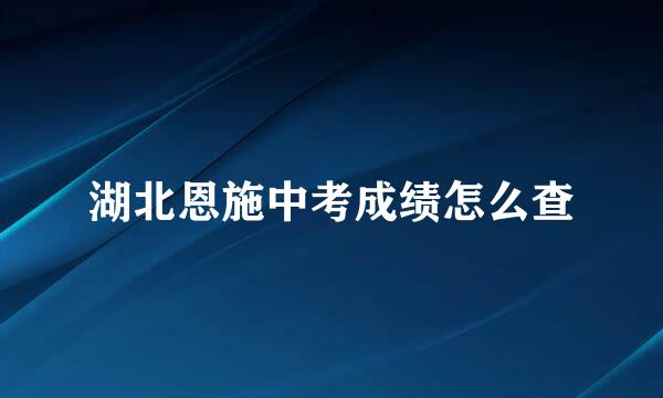 湖北恩施中考成绩怎么查