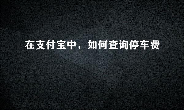 在支付宝中，如何查询停车费