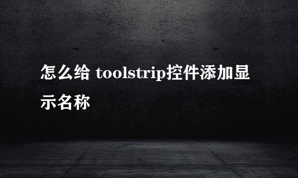 怎么给 toolstrip控件添加显示名称