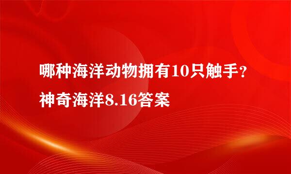 哪种海洋动物拥有10只触手？神奇海洋8.16答案