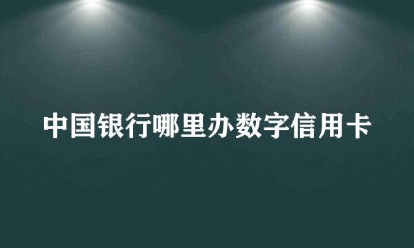 中国银行哪里办数字信用卡
