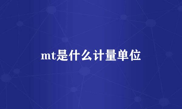 mt是什么计量单位