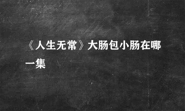 《人生无常》大肠包小肠在哪一集