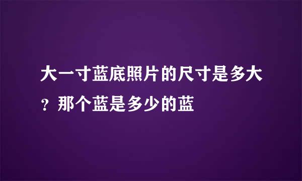 大一寸蓝底照片的尺寸是多大？那个蓝是多少的蓝