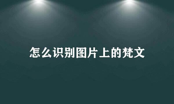 怎么识别图片上的梵文