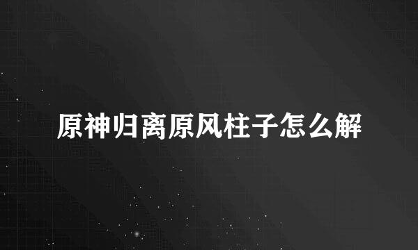 原神归离原风柱子怎么解