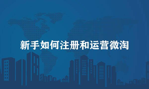 新手如何注册和运营微淘