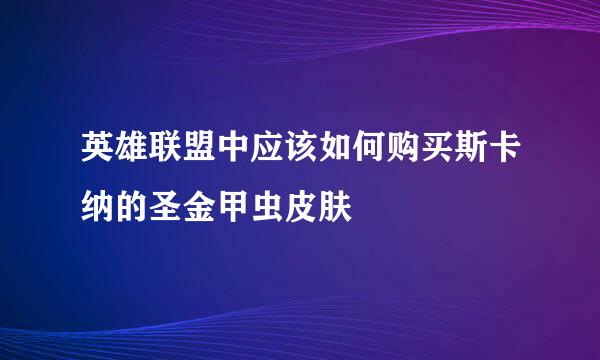 英雄联盟中应该如何购买斯卡纳的圣金甲虫皮肤