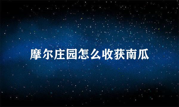 摩尔庄园怎么收获南瓜
