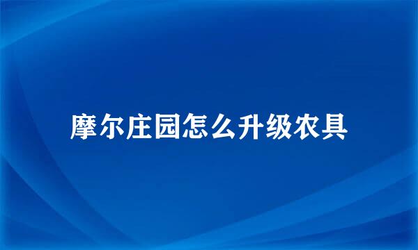 摩尔庄园怎么升级农具