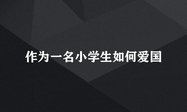 作为一名小学生如何爱国