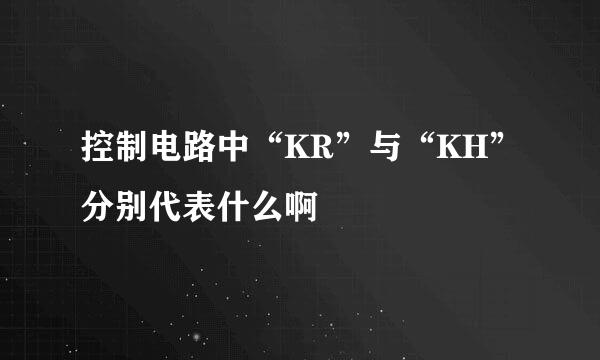 控制电路中“KR”与“KH”分别代表什么啊