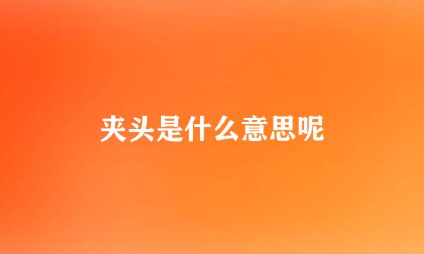 夹头是什么意思呢