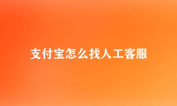 支付宝怎么找人工客服