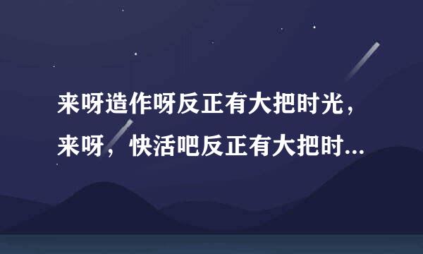 来呀造作呀反正有大把时光，来呀，快活吧反正有大把时光…… 这是哪首歌的歌词