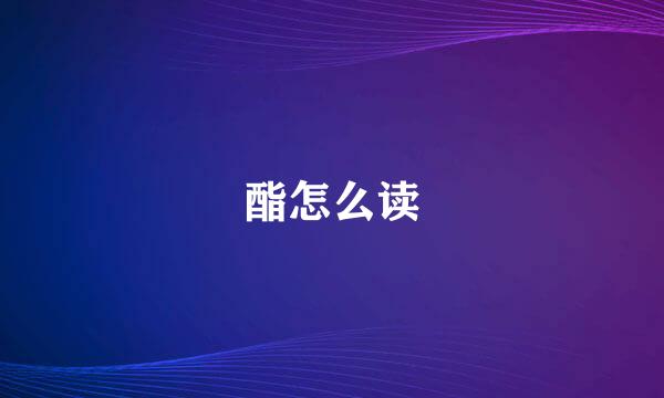 酯怎么读