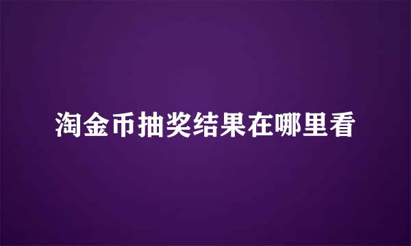 淘金币抽奖结果在哪里看